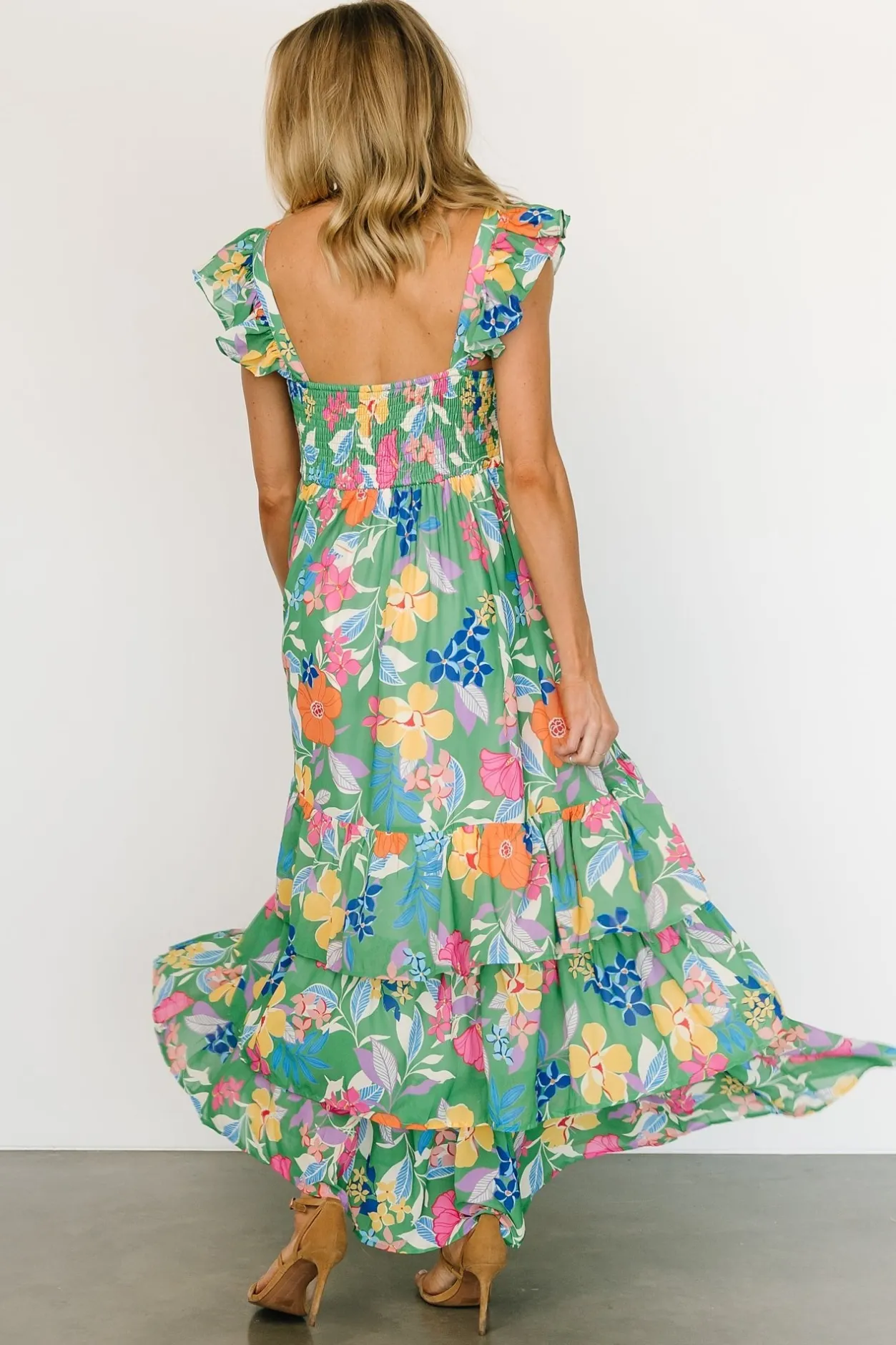 Outlet Baltic Born Monte Tiered Maxi Dress | Green Multi GreenMulti