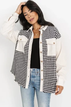 Best Baltic Born Montreal Houndstooth Shacket | Ivory + Black Ivory+Black