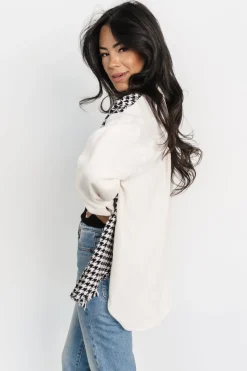 Best Baltic Born Montreal Houndstooth Shacket | Ivory + Black Ivory+Black