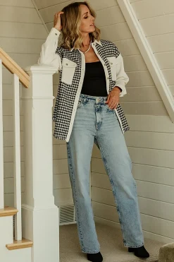 Best Baltic Born Montreal Houndstooth Shacket | Ivory + Black Ivory+Black
