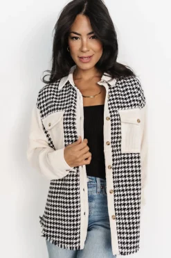 Best Baltic Born Montreal Houndstooth Shacket | Ivory + Black Ivory+Black