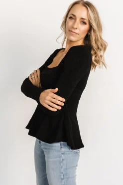 Discount Baltic Born Murphy Square Neck Top | Black