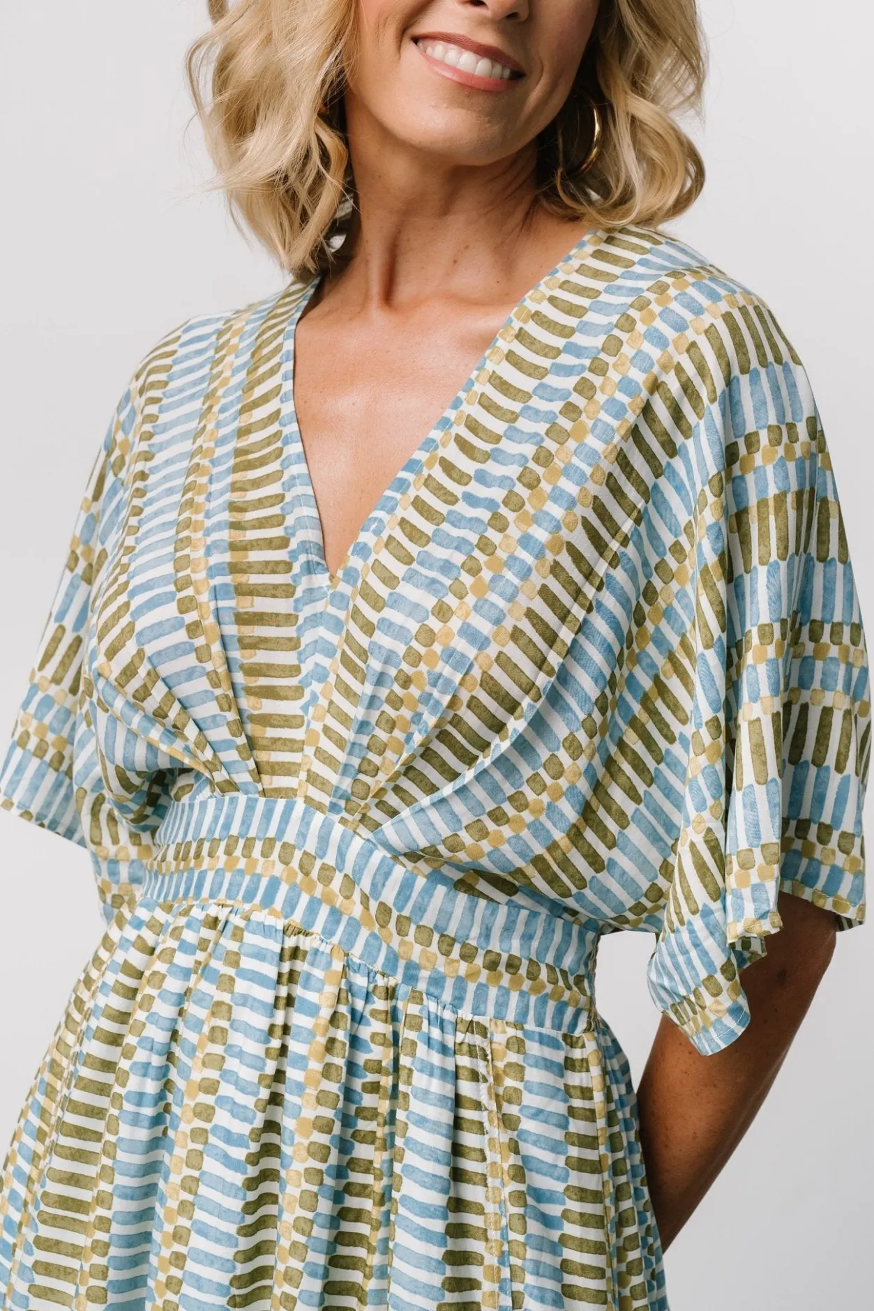Best Baltic Born Mylis Kimono Dress | Blue + Green Print Blue+GreenPrint