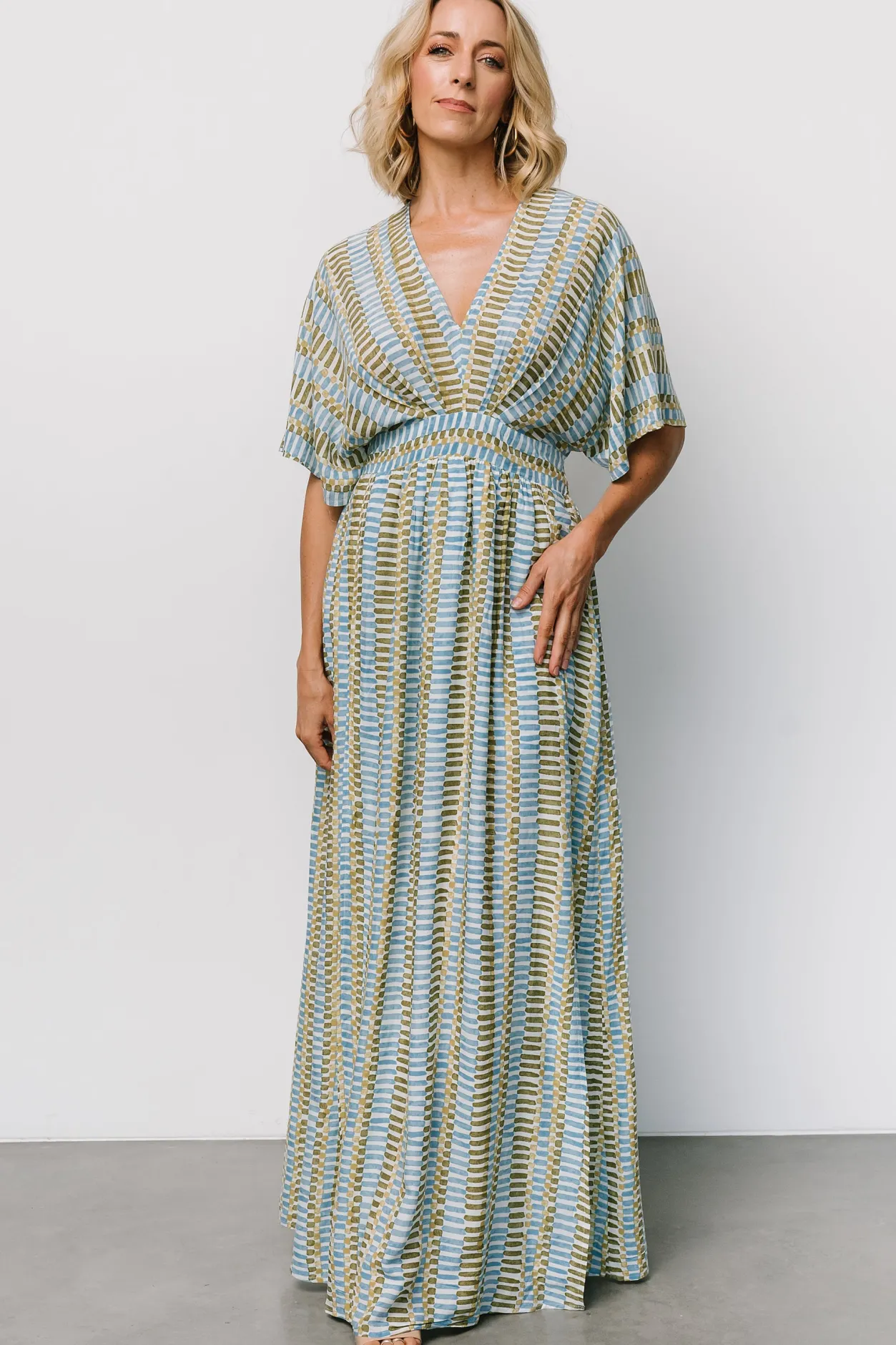 Best Baltic Born Mylis Kimono Dress | Blue + Green Print Blue+GreenPrint