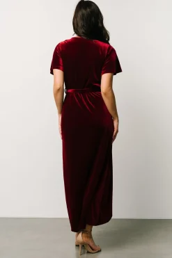 Fashion Baltic Born Nadine Velvet Midi Dress | Merlot