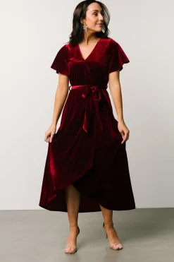 Fashion Baltic Born Nadine Velvet Midi Dress | Merlot