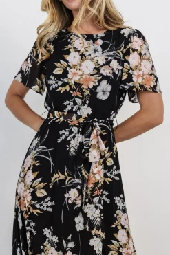 Online Baltic Born Naomi Short Sleeve Maxi Dress | Black Floral BlackFloral