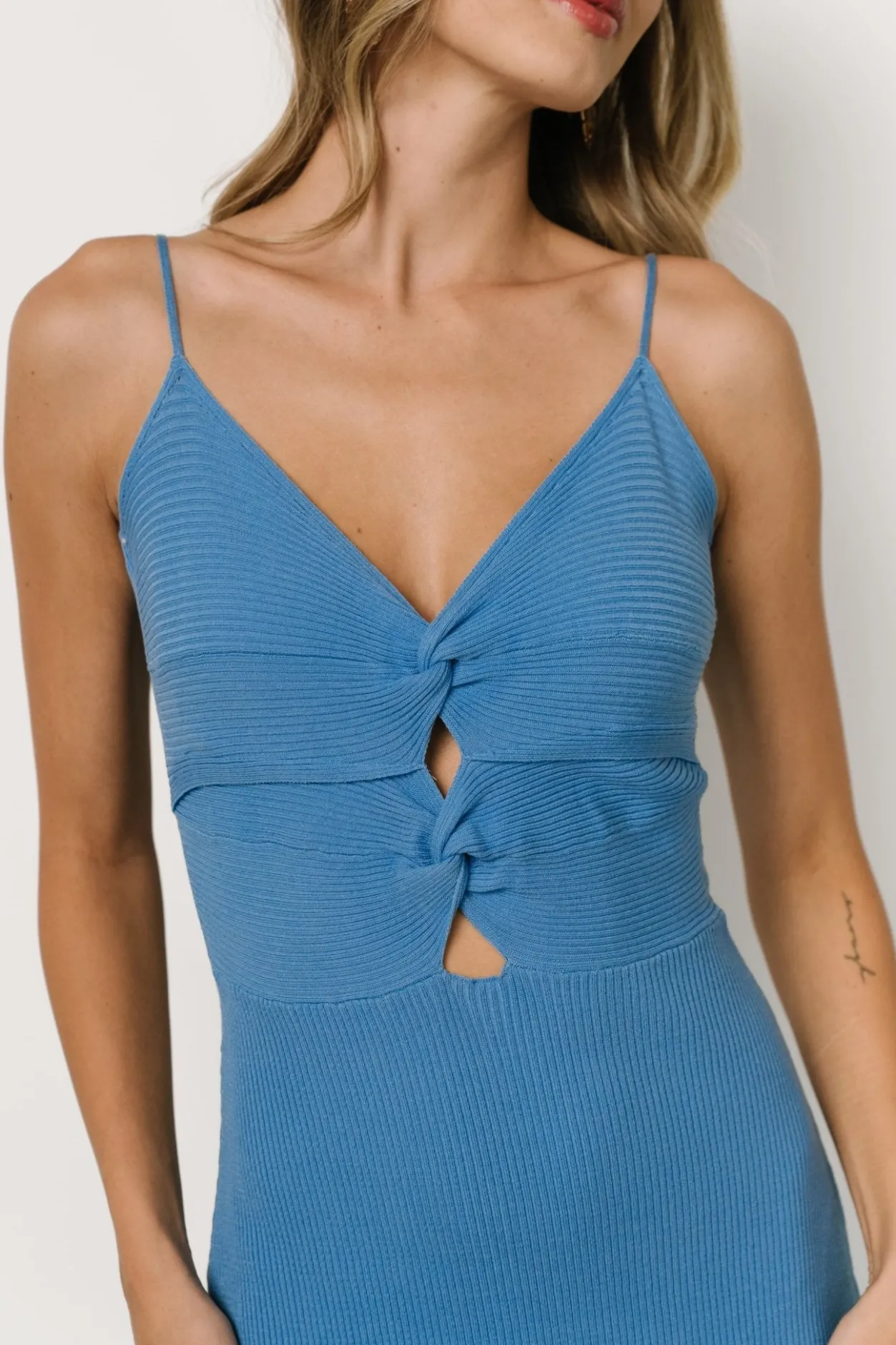 Discount Baltic Born Nathalie Ribbed Dress | Blue