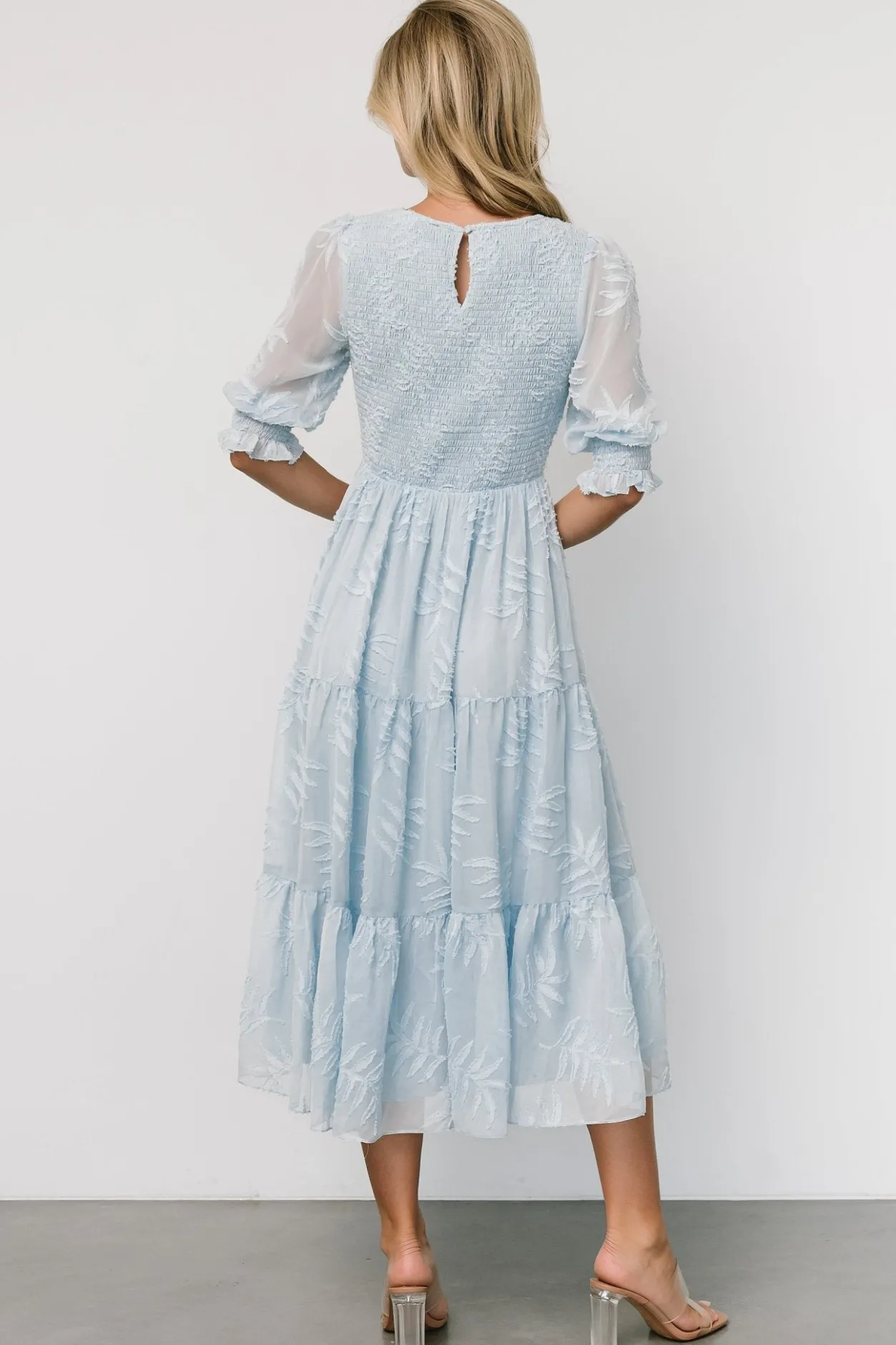 Discount Baltic Born Nellie Smocked Midi Dress | Light Blue LightBlue