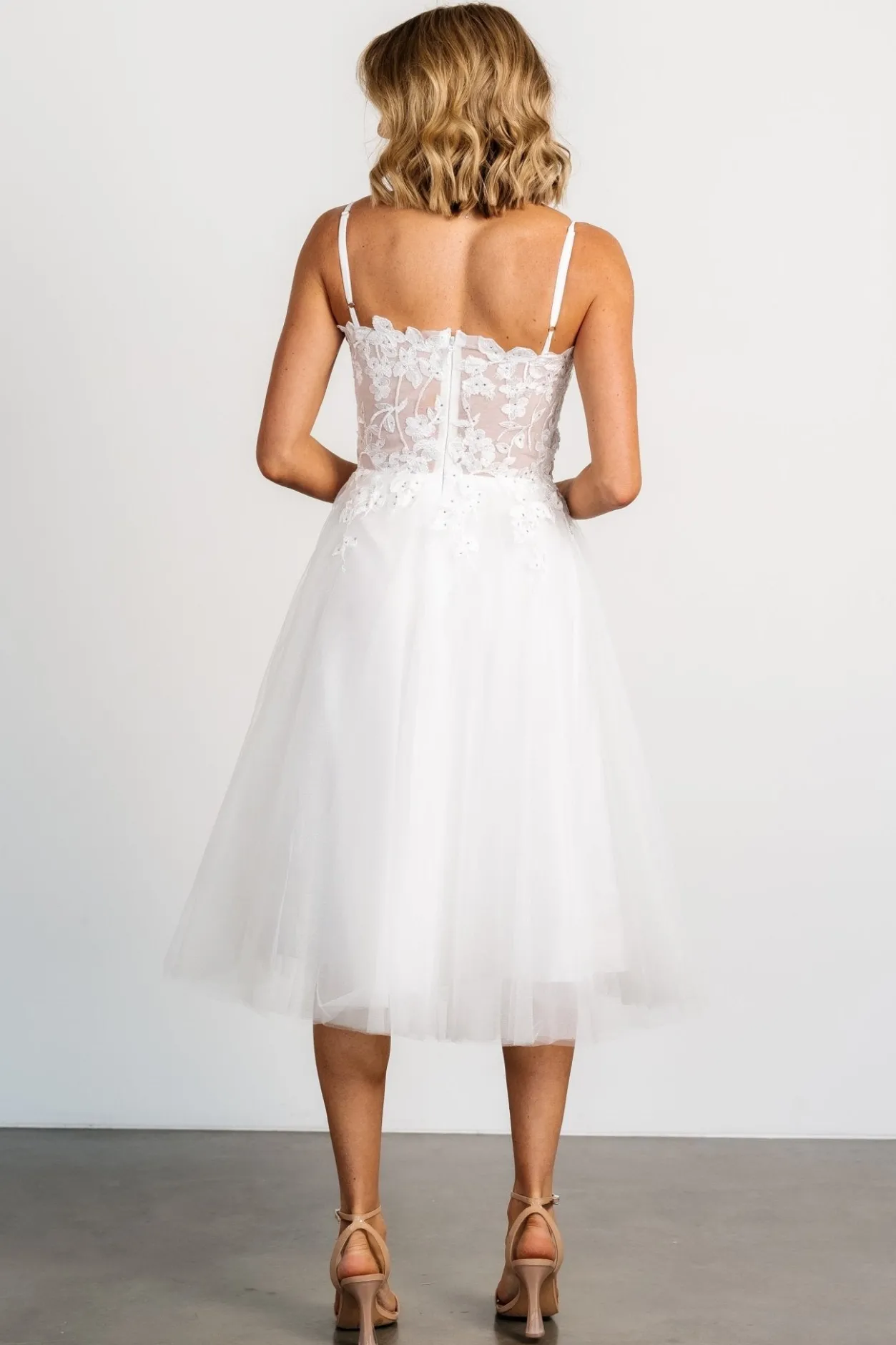 New Baltic Born Noelle Shimmer Midi Dress | Off White OffWhite