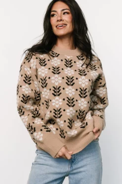 New Baltic Born Norris Sweater | Tan Multi Floral TanMultiFloral
