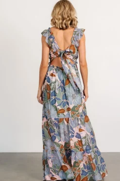 Outlet Baltic Born Nylah Back Tie Maxi Dress | Blue Multi BlueMulti