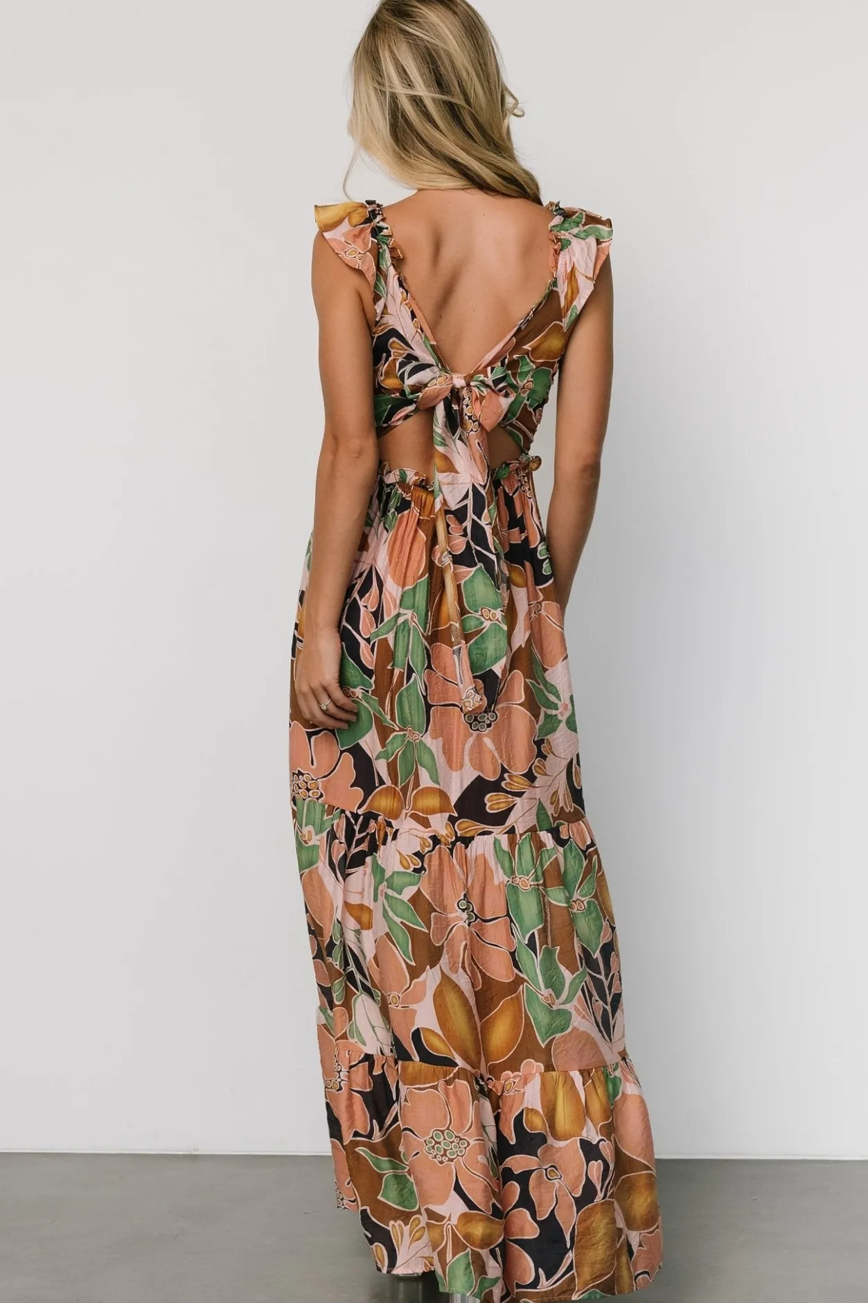 Outlet Baltic Born Nylah Back Tie Maxi Dress | Mocha Multi MochaMulti