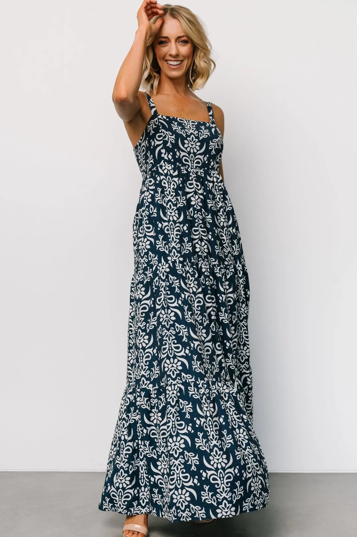 New Baltic Born Oceanside Maxi Dress | Navy Print NavyPrint