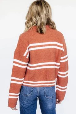 New Baltic Born Olsen Stripe Sweater | Dark Clay + White DarkClay+White