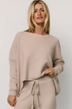 Outlet Baltic Born Owen Waffle Sweater Top | Oatmeal