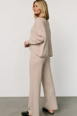 Outlet Baltic Born Owen Waffle Sweater Top | Oatmeal