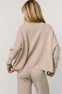 Outlet Baltic Born Owen Waffle Sweater Top | Oatmeal