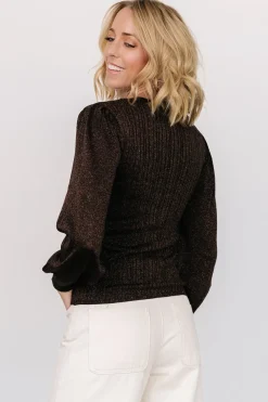 New Baltic Born Padma Shimmer Sweater Top | Chocolate
