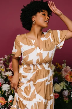 Fashion Baltic Born Palmer Tiered Maxi Dress | Camel + White Camel+White