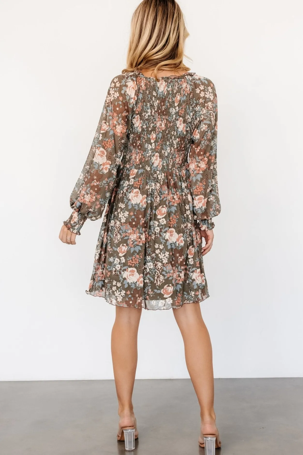 Sale Baltic Born Parker Short Dress | Olive Multi Floral OliveMultiFloral