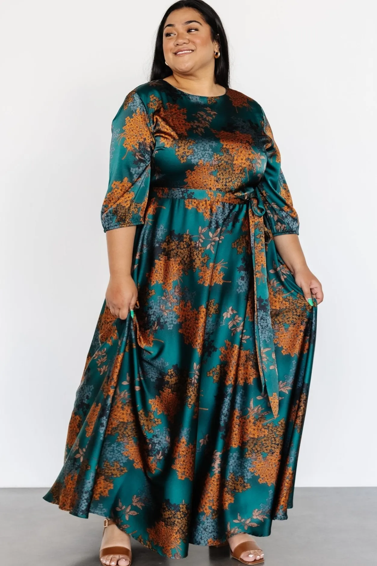 Online Baltic Born Paula Satin Maxi Dress | Jade Multi JadeMulti