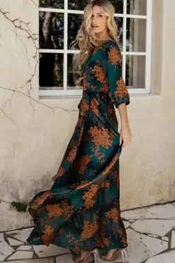 Online Baltic Born Paula Satin Maxi Dress | Jade Multi JadeMulti