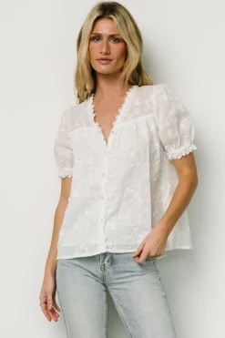Sale Baltic Born Pauline Embossed Top | Off White OffWhite