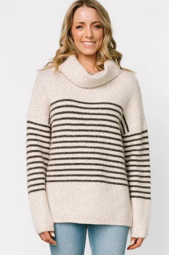Outlet Baltic Born Pennington Turtleneck Sweater | Cream Multi Stripe CreamMultiStripe