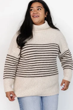 Outlet Baltic Born Pennington Turtleneck Sweater | Cream Multi Stripe CreamMultiStripe