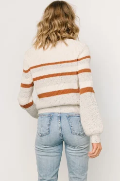 Fashion Baltic Born Peyton Striped Sweater | Cream + Camel Cream+Camel