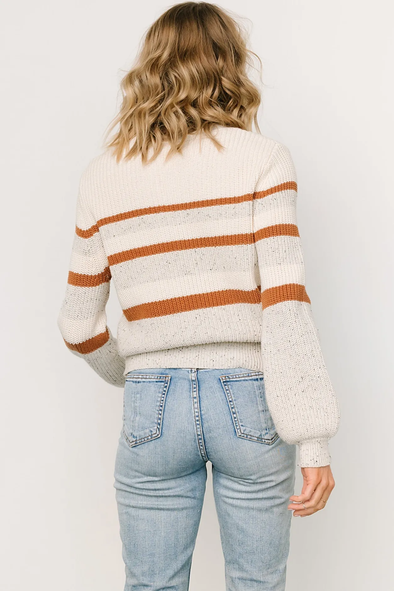 Fashion Baltic Born Peyton Striped Sweater | Cream + Camel Cream+Camel
