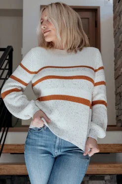 Fashion Baltic Born Peyton Striped Sweater | Cream + Camel Cream+Camel