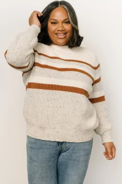 Fashion Baltic Born Peyton Striped Sweater | Cream + Camel Cream+Camel