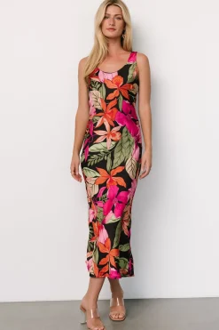 Discount Baltic Born Positano Tank Midi Dress | Black Multi BlackMulti