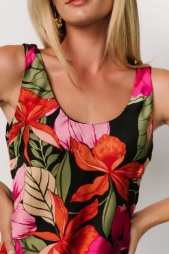 Discount Baltic Born Positano Tank Midi Dress | Black Multi BlackMulti
