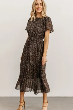 Outlet Baltic Born Prim Pleated Dress | Black Print BlackPrint