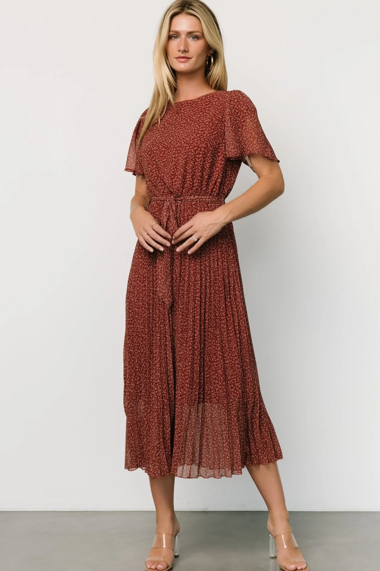 Hot Baltic Born Prim Pleated Dress | Dark Rust DarkRust