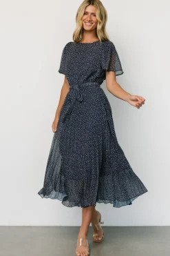New Baltic Born Prim Pleated Dress | Navy Print NavyPrint
