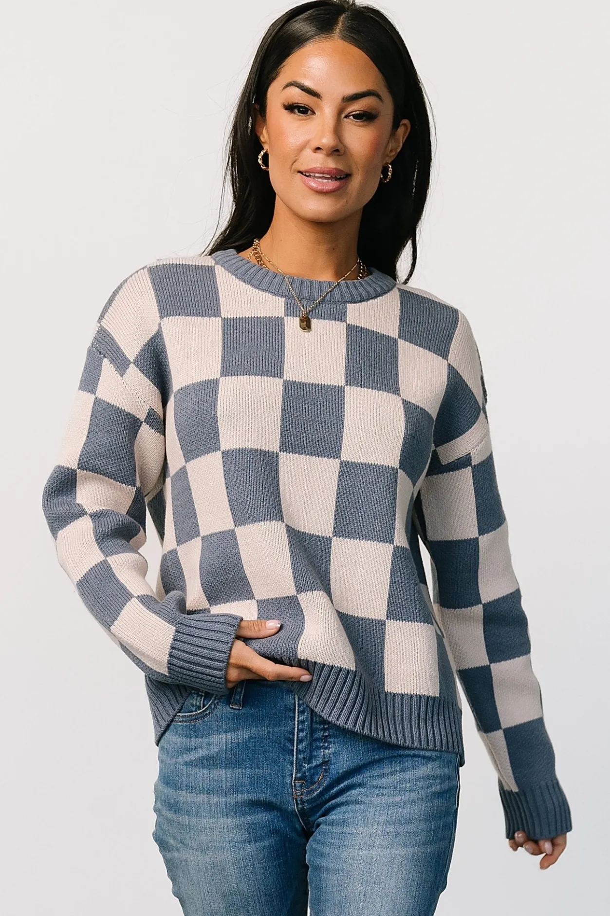 Discount Baltic Born Quincy Checkered Sweater | Blue
