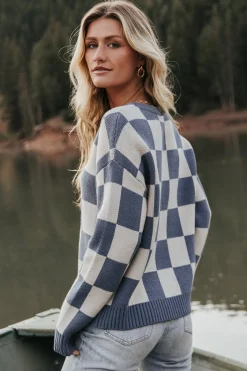 Discount Baltic Born Quincy Checkered Sweater | Blue