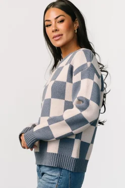 Discount Baltic Born Quincy Checkered Sweater | Blue