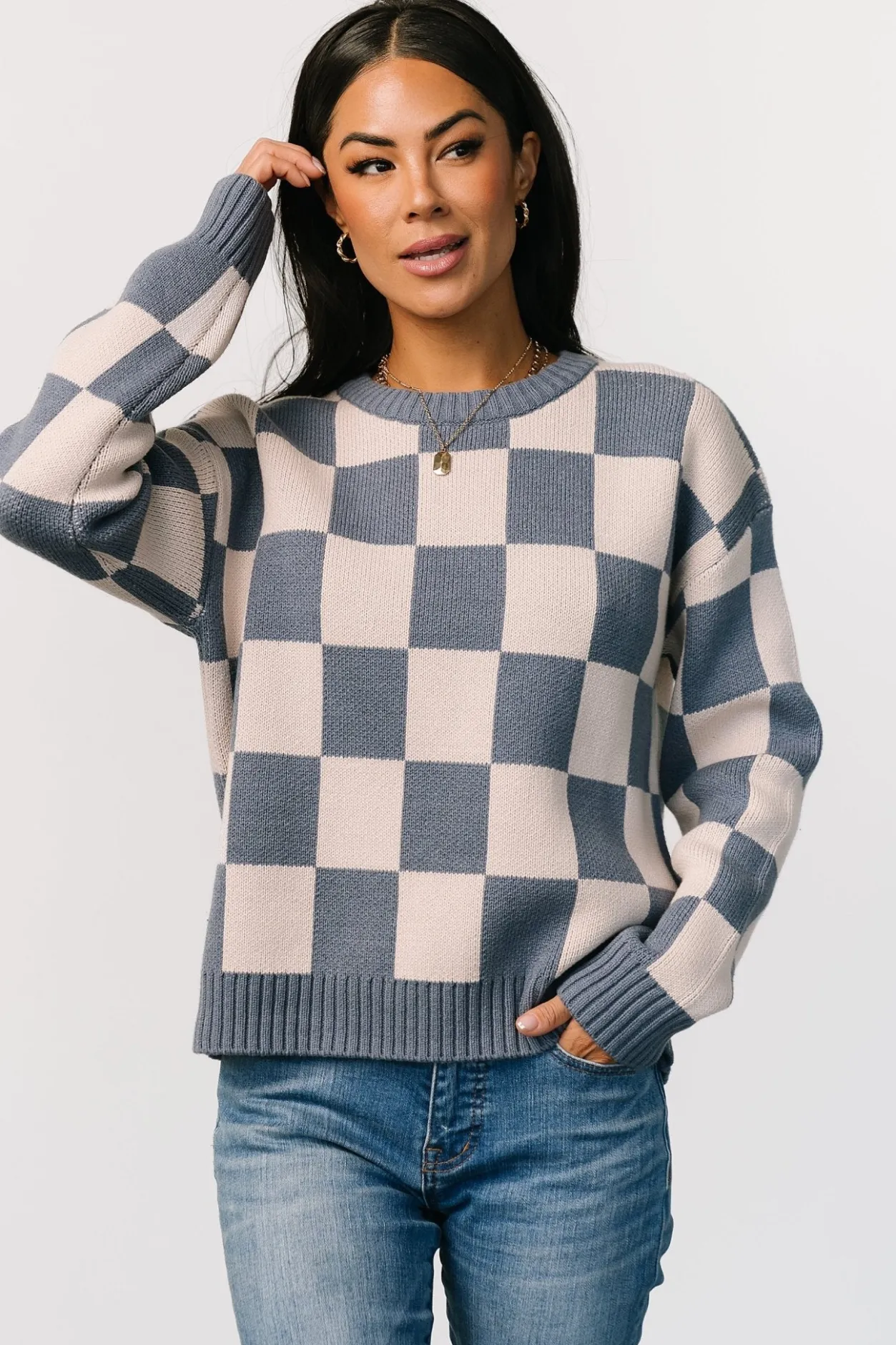 Discount Baltic Born Quincy Checkered Sweater | Blue