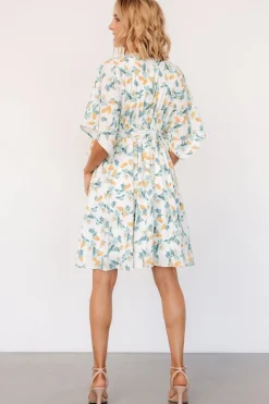 Clearance Baltic Born Raina Kimono Short Dress | Off White Multi Floral OffWhiteMultiFloral
