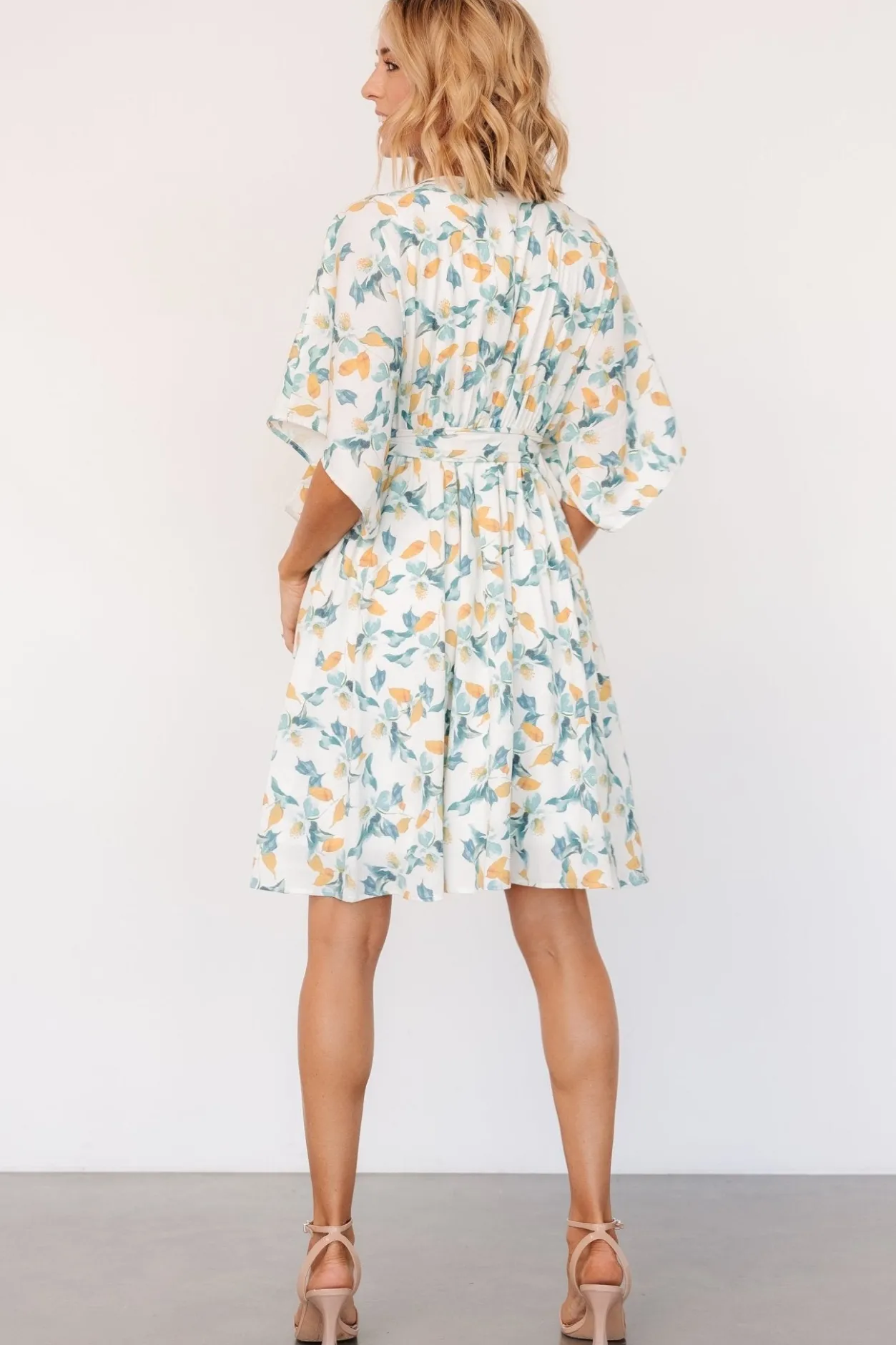 Clearance Baltic Born Raina Kimono Short Dress | Off White Multi Floral OffWhiteMultiFloral