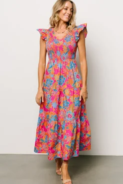 Online Baltic Born Ranchero Smocked Maxi Dress | Pink Multi PinkMulti