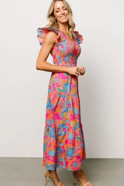 Online Baltic Born Ranchero Smocked Maxi Dress | Pink Multi PinkMulti