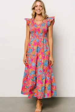 Online Baltic Born Ranchero Smocked Maxi Dress | Pink Multi PinkMulti