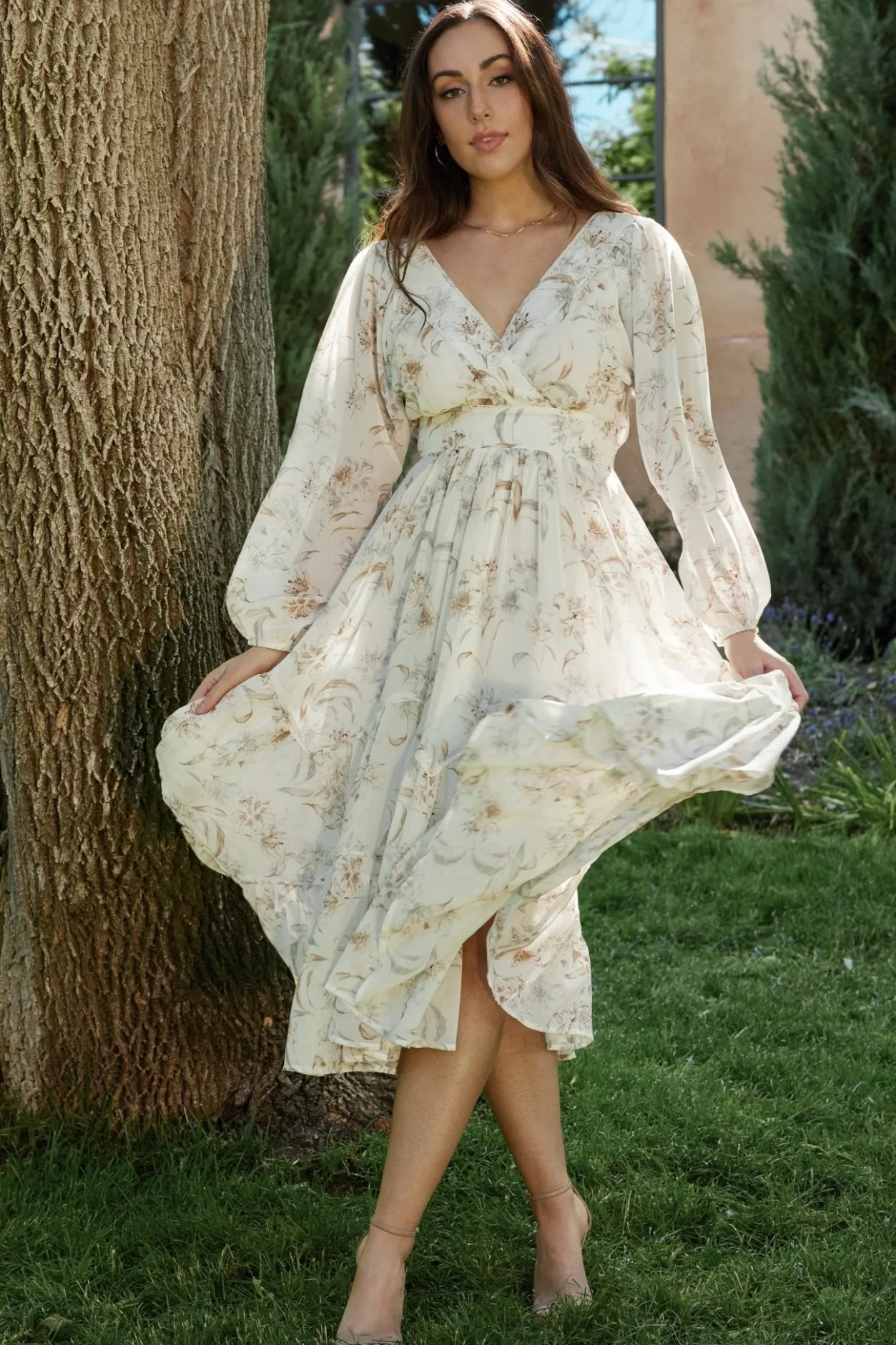 Outlet Baltic Born Raven Midi Dress | Off White Floral OffWhiteFloral