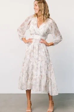 Outlet Baltic Born Raven Midi Dress | Off White Floral OffWhiteFloral